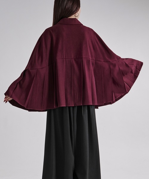 Ellno Loset(エルノロゼット)の「プリーツポンチョシャツ(シャツ/ブラウス・メンズ・ブラック/ボルドー・SMALL/MEDIUM/LARGE)」の15枚目の写真