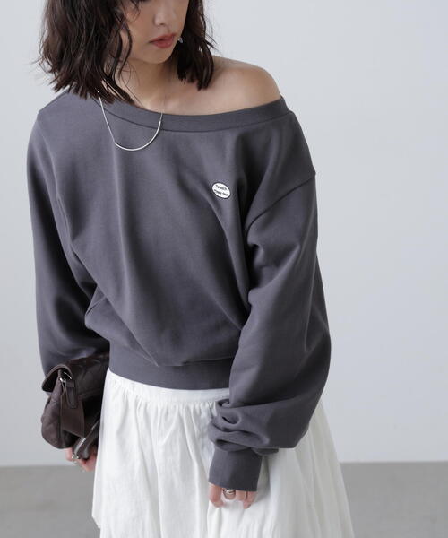 FREE'S MART(フリーズマート)の「◆オフショルワンポイント刺繍スウェット(Tシャツ/カットソー・レディース・ホワイト系その他/ブラック/グレー系その他・FREE)」の7枚目の写真