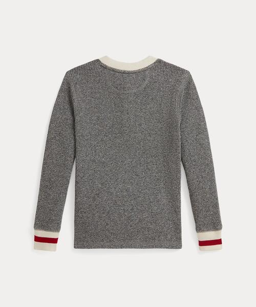 ワッフルニット コットン ヘンリーネック シャツ（Tシャツ/カットソー