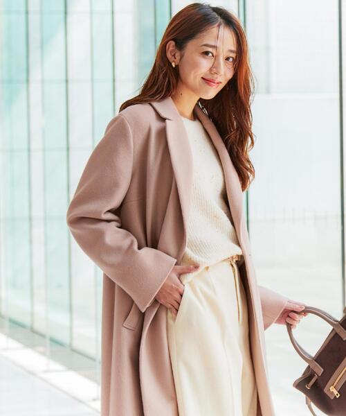 COUP DE CHANCE（クードシャンス）の「【日本製】チェスター風コート（チェスターコート・レディース・サンドベージュ/オフホワイト/ブラック/チャコールグレー・36/38/40/34）」の19枚目の写真