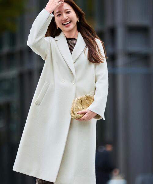 COUP DE CHANCE（クードシャンス）の「【日本製】チェスター風コート（チェスターコート・レディース・サンドベージュ/オフホワイト/ブラック/チャコールグレー・36/38/40/34）」の16枚目の写真