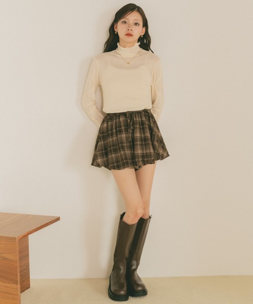 VANNIE U（ヴァニーユー）の「チェックバルーンショートパンツ（その他パンツ・レディース・ネイビー/ブラウン・FREE）」の10枚目の写真