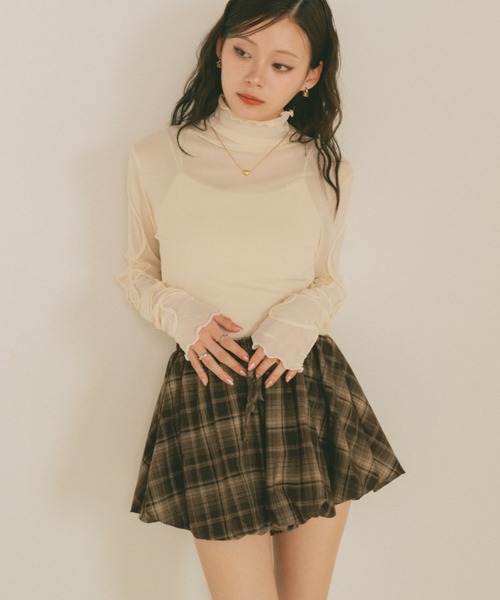 VANNIE U（ヴァニーユー）の「チェックバルーンショートパンツ（その他パンツ・レディース・ネイビー/ブラウン・FREE）」の9枚目の写真