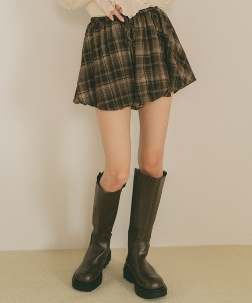 VANNIE U（ヴァニーユー）の「チェックバルーンショートパンツ（その他パンツ・レディース・ネイビー/ブラウン・FREE）」の6枚目の写真