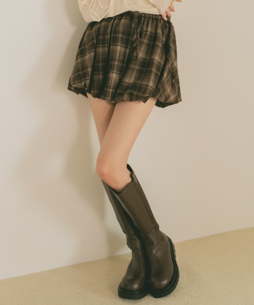 VANNIE U（ヴァニーユー）の「チェックバルーンショートパンツ（その他パンツ・レディース・ネイビー/ブラウン・FREE）」の7枚目の写真