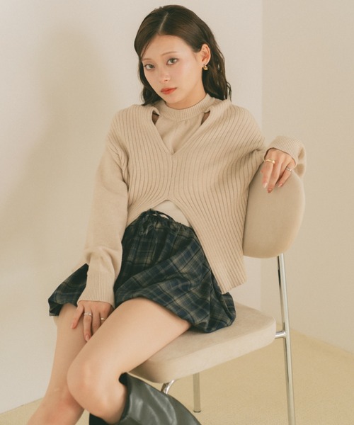 VANNIE U（ヴァニーユー）の「チェックバルーンショートパンツ（その他パンツ・レディース・ネイビー/ブラウン・FREE）」の15枚目の写真