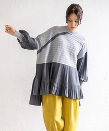 OSMOSIS | プリーツ切替ニットプルオーバー(ニット/セーター)