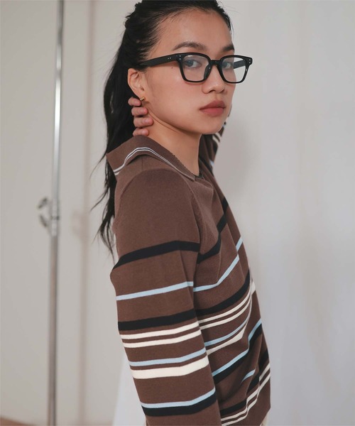 miette(ミエット)の「スキッパーマルチボーダーニット(ニット/セーター・レディース・グレー/ブラウン/ネイビー・M/S)」の13枚目の写真