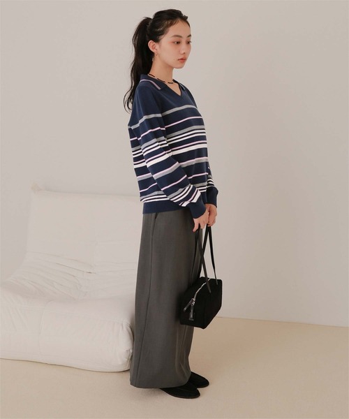 miette(ミエット)の「スキッパーマルチボーダーニット(ニット/セーター・レディース・グレー/ブラウン/ネイビー・M/S)」の18枚目の写真