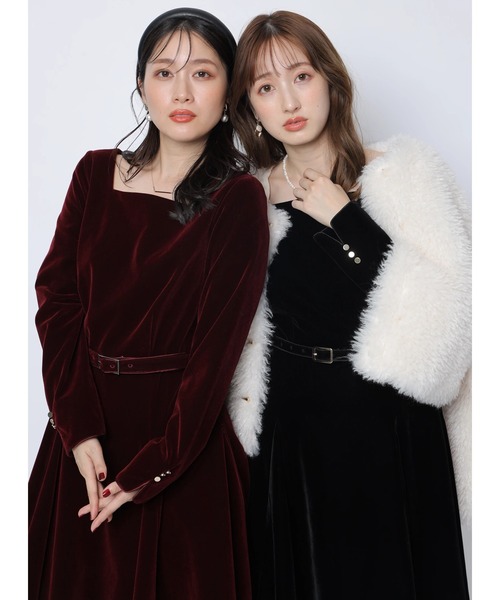 Apuweiser-riche(アプワイザーリッシェ)の「ベロアミニワンピース(ワンピース・レディース・ボルドー・1/2)」の16枚目の写真