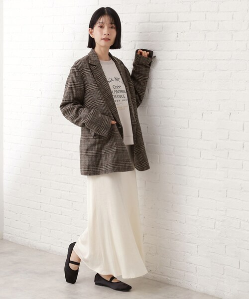 THE SHOP TK （ザ ショップ ティーケー ）の「【洗えるアウター】ヘリンボーン＆チェック柄ジャケット（テーラードジャケット・レディース・ダークブラウン系3/ベージュ系1・12/13）」の17枚目の写真