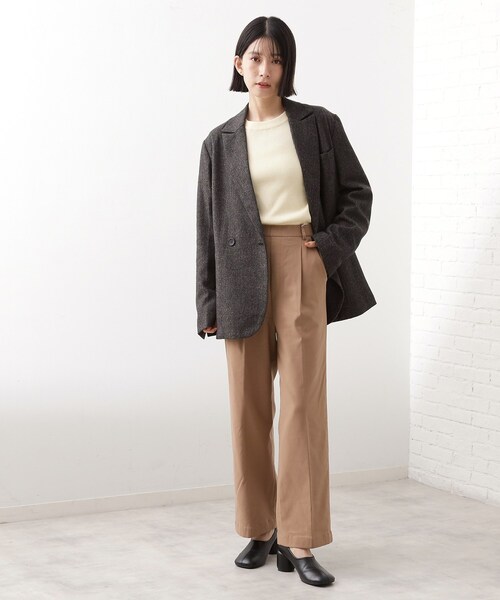 THE SHOP TK （ザ ショップ ティーケー ）の「【洗えるアウター】ヘリンボーン＆チェック柄ジャケット（テーラードジャケット・レディース・ダークブラウン系3/ベージュ系1・12/13）」の21枚目の写真