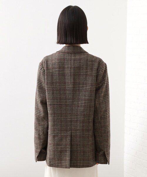 THE SHOP TK （ザ ショップ ティーケー ）の「【洗えるアウター】ヘリンボーン＆チェック柄ジャケット（テーラードジャケット・レディース・ダークブラウン系3/ベージュ系1・12/13）」の15枚目の写真