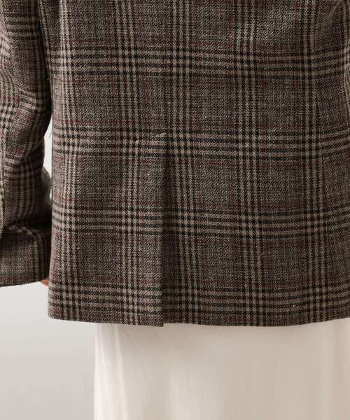THE SHOP TK （ザ ショップ ティーケー ）の「【洗えるアウター】ヘリンボーン＆チェック柄ジャケット（テーラードジャケット・レディース・ダークブラウン系3/ベージュ系1・12/13）」の10枚目の写真