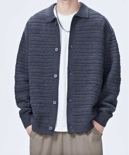 JOHNNY WOLF（ジョニーウルフ）の「EIR オーバーサイズ ニット カーディガン（カーディガン/ボレロ・メンズ・ベージュ/ダークグレー/モカ・M/L/XL）」の5枚目の写真