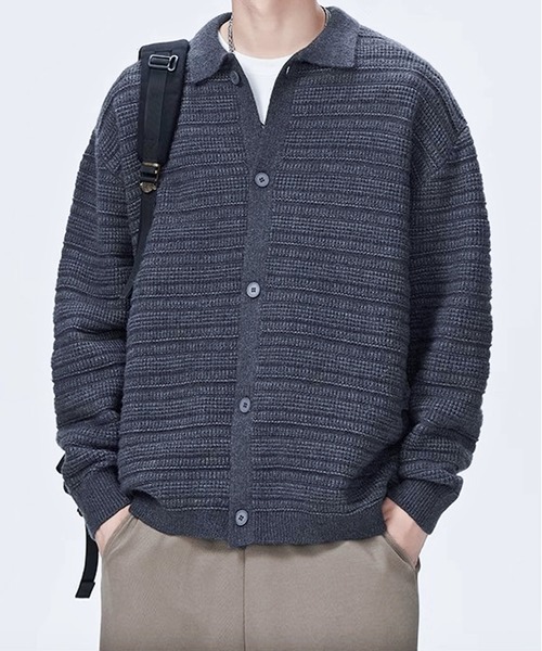 JOHNNY WOLF（ジョニーウルフ）の「EIR オーバーサイズ ニット カーディガン（カーディガン/ボレロ・メンズ・ベージュ/ダークグレー/モカ・M/L/XL）」の6枚目の写真