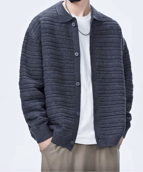 JOHNNY WOLF（ジョニーウルフ）の「EIR オーバーサイズ ニット カーディガン（カーディガン/ボレロ・メンズ・ベージュ/ダークグレー/モカ・M/L/XL）」の7枚目の写真