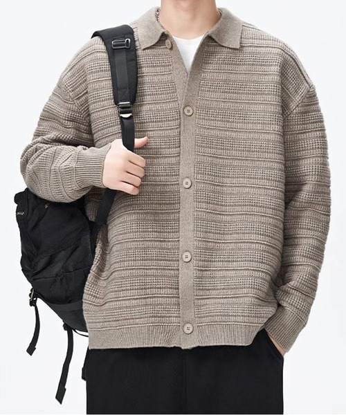 JOHNNY WOLF（ジョニーウルフ）の「EIR オーバーサイズ ニット カーディガン（カーディガン/ボレロ・メンズ・ベージュ/ダークグレー/モカ・M/L/XL）」の13枚目の写真