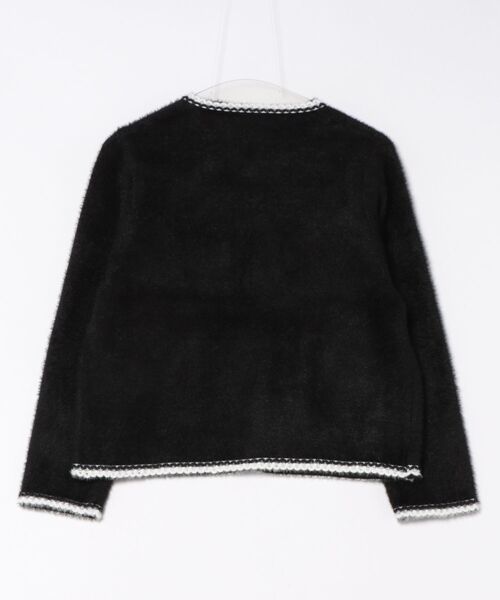 STAY MOTION（ステイモーション）の「パールボタンカーディガン［韓国ファッション フェミニン 上品］≪AW新作≫（カーディガン/ボレロ・レディース・ブラック/オフホワイト・F）」の3枚目の写真