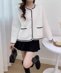 STAY MOTION | パールボタンカーディガン［韓国ファッション フェミニン 上品］≪AW新作≫(カーディガン/ボレロ)