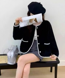 STAY MOTION | 【WEB限定】パールボタンカーディガン［韓国ファッション フェミニン 上品］≪再入荷≫(カーディガン/ボレロ)