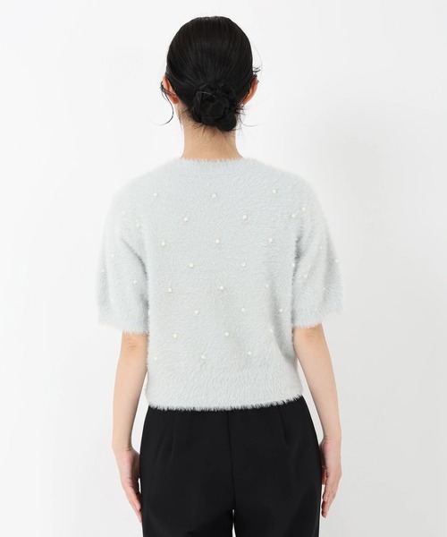 STRAWBERRY-FIELDS（ストロベリーフィールズ）の「メルティーシャギー_パールシャギーニットプルオーバー（ニット/セーター・レディース・オフホワイト/ライトグレー・2）」の7枚目の写真