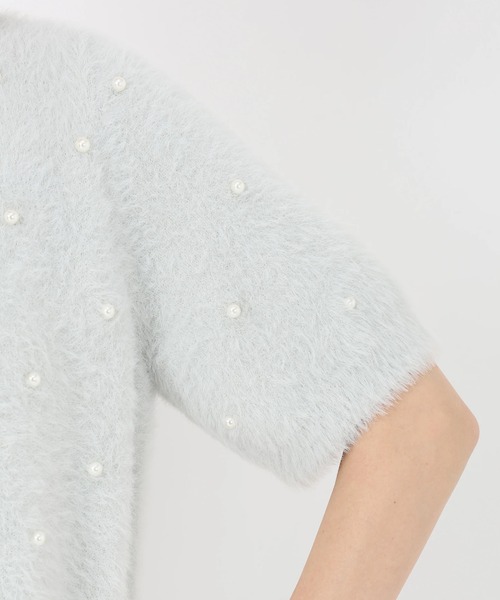 STRAWBERRY-FIELDS（ストロベリーフィールズ）の「メルティーシャギー_パールシャギーニットプルオーバー（ニット/セーター・レディース・オフホワイト/ライトグレー・2）」の10枚目の写真