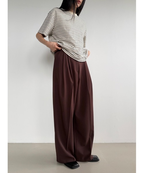Didot.showroom（ディドット ショールーム）の「ツータックワイドスラックス（スラックス・レディース・ブラック/チャコール/ベージュ/ブラウン・S/M）」の7枚目の写真