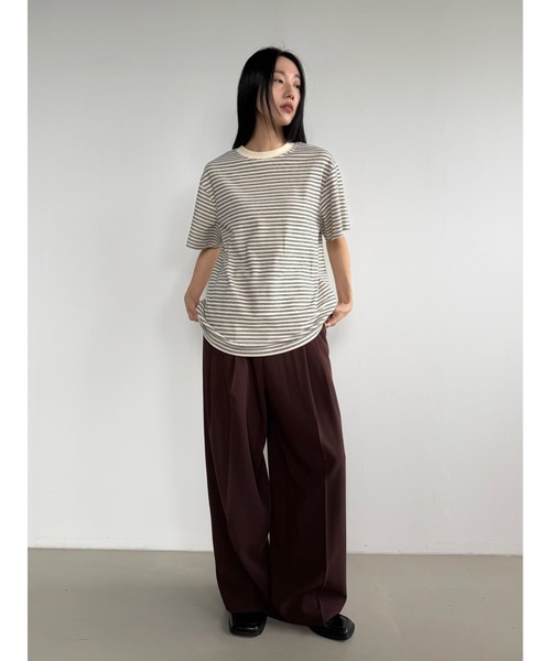 Didot.showroom（ディドット ショールーム）の「ツータックワイドスラックス（スラックス・レディース・ブラック/チャコール/ベージュ/ブラウン・S/M）」の8枚目の写真