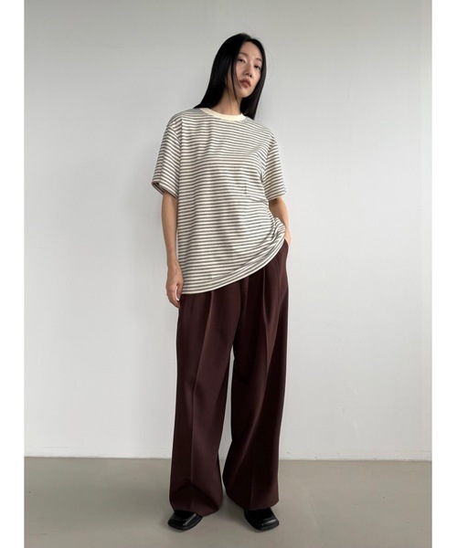 Didot.showroom（ディドット ショールーム）の「ツータックワイドスラックス（スラックス・レディース・ブラック/チャコール/ベージュ/ブラウン・S/M）」の9枚目の写真