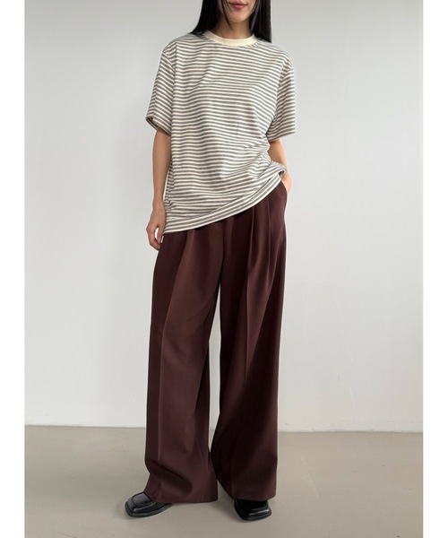 Didot.showroom（ディドット ショールーム）の「ツータックワイドスラックス（スラックス・レディース・ブラック/チャコール/ベージュ/ブラウン・S/M）」の10枚目の写真