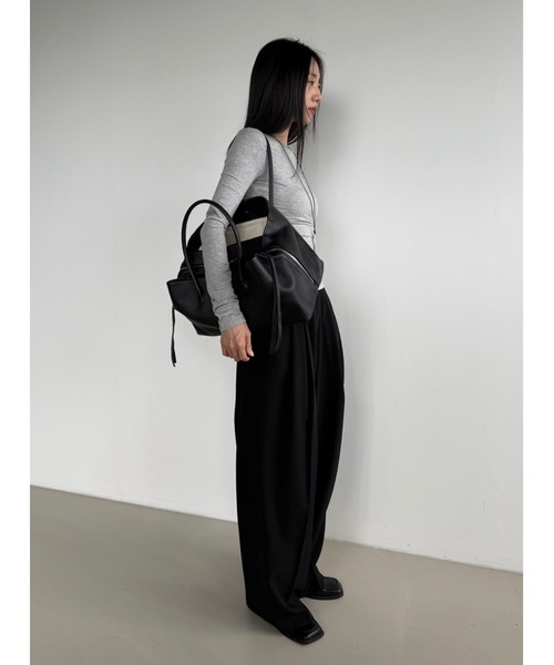 Didot.showroom（ディドット ショールーム）の「ツータックワイドスラックス（スラックス・レディース・ブラック/チャコール/ベージュ/ブラウン・S/M）」の17枚目の写真