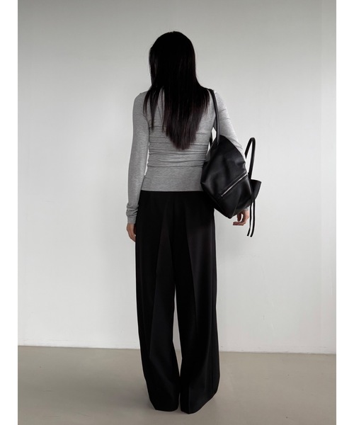 Didot.showroom（ディドット ショールーム）の「ツータックワイドスラックス（スラックス・レディース・ブラック/チャコール/ベージュ/ブラウン・S/M）」の21枚目の写真