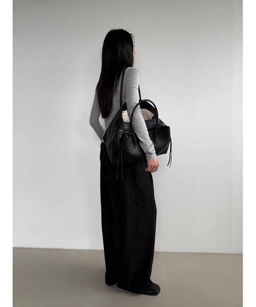 Didot.showroom（ディドット ショールーム）の「ツータックワイドスラックス（スラックス・レディース・ブラック/チャコール/ベージュ/ブラウン・S/M）」の18枚目の写真