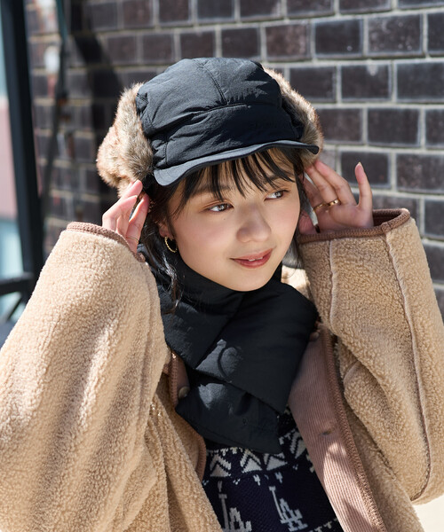 FREAK'S STORE（フリークスストア）の「PRIMALOFT マフラー/プリマロフト（マフラー・レディース・ブラック/オリーブ・ﾌﾘ-）」の4枚目の写真