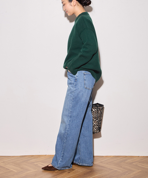 ISLAND TIDES（アイランドタイド）の「《追加》別注【ISLAND TIDES/アイランドタイド】ラムズウールC/N（ニット/セーター・レディース・ネイビー/サックスブルー/グリーン・34）」の6枚目の写真