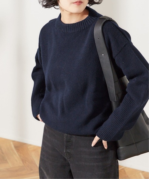 ISLAND TIDES（アイランドタイド）の「《追加》別注【ISLAND TIDES/アイランドタイド】ラムズウールC/N（ニット/セーター・レディース・ネイビー/サックスブルー/グリーン・34）」の13枚目の写真