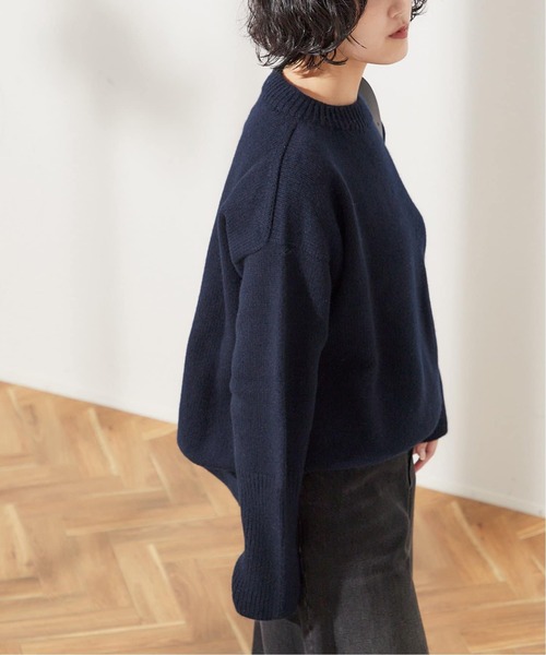 ISLAND TIDES（アイランドタイド）の「《追加》別注【ISLAND TIDES/アイランドタイド】ラムズウールC/N（ニット/セーター・レディース・ネイビー/サックスブルー/グリーン・34）」の14枚目の写真