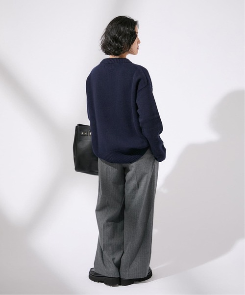 ISLAND TIDES（アイランドタイド）の「《追加》別注【ISLAND TIDES/アイランドタイド】ラムズウールC/N（ニット/セーター・レディース・ネイビー/サックスブルー/グリーン・34）」の18枚目の写真