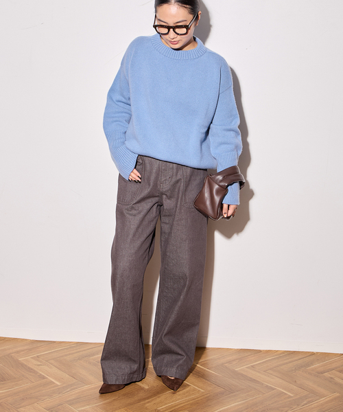 ISLAND TIDES（アイランドタイド）の「《追加》別注【ISLAND TIDES/アイランドタイド】ラムズウールC/N（ニット/セーター・レディース・ネイビー/サックスブルー/グリーン・34）」の20枚目の写真