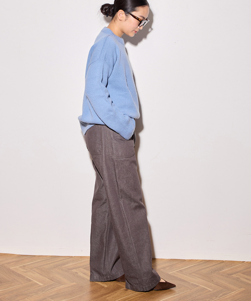 ISLAND TIDES（アイランドタイド）の「《追加》別注【ISLAND TIDES/アイランドタイド】ラムズウールC/N（ニット/セーター・レディース・ネイビー/サックスブルー/グリーン・34）」の21枚目の写真