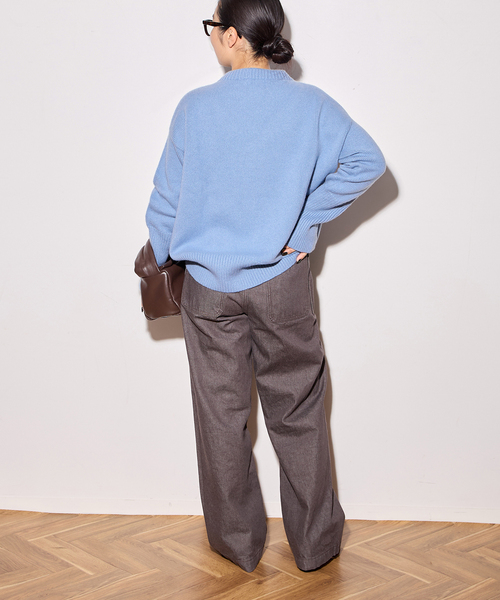 ISLAND TIDES（アイランドタイド）の「《追加》別注【ISLAND TIDES/アイランドタイド】ラムズウールC/N（ニット/セーター・レディース・ネイビー/サックスブルー/グリーン・34）」の22枚目の写真