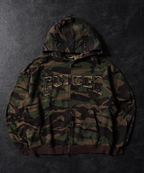 GUIDER(ガイダー)の「【GUIDER】カモフラージュ フリンジアップリケ ZIP フーディー / Camouflage Fringe Applique ZIP Hoodie(パーカー・メンズ・カモフラージュ/ベージュ系・M/XL/L)」の3枚目の写真