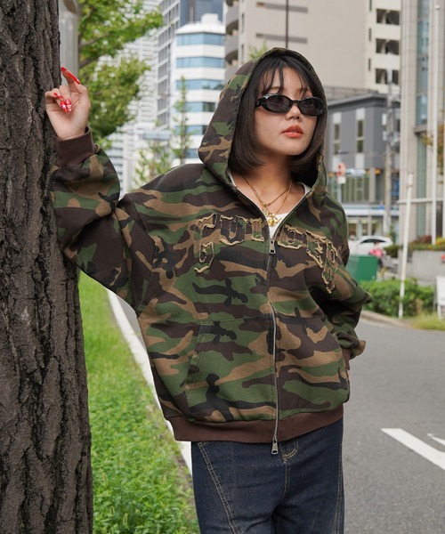 GUIDER(ガイダー)の「【GUIDER】カモフラージュ フリンジアップリケ ZIP フーディー / Camouflage Fringe Applique ZIP Hoodie(パーカー・メンズ・カモフラージュ/ベージュ系・M/XL/L)」の8枚目の写真