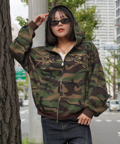 GUIDER(ガイダー)の「【GUIDER】カモフラージュ フリンジアップリケ ZIP フーディー / Camouflage Fringe Applique ZIP Hoodie(パーカー・メンズ・カモフラージュ/ベージュ系・M/XL/L)」の19枚目の写真