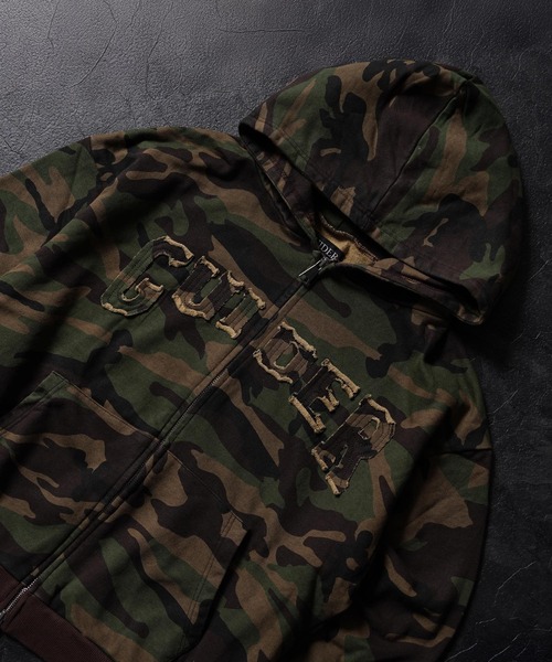 GUIDER(ガイダー)の「【GUIDER】カモフラージュ フリンジアップリケ ZIP フーディー / Camouflage Fringe Applique ZIP Hoodie(パーカー・メンズ・カモフラージュ/ベージュ系・M/XL/L)」の11枚目の写真