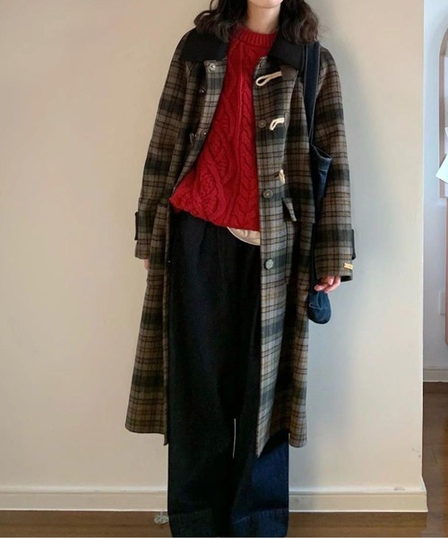 チェック柄ダッフルコート（ダッフルコート）｜CHUL（チュル）の