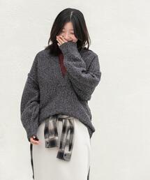 EKAL | 鹿子編みスキッパー衿ニット(ニット/セーター)