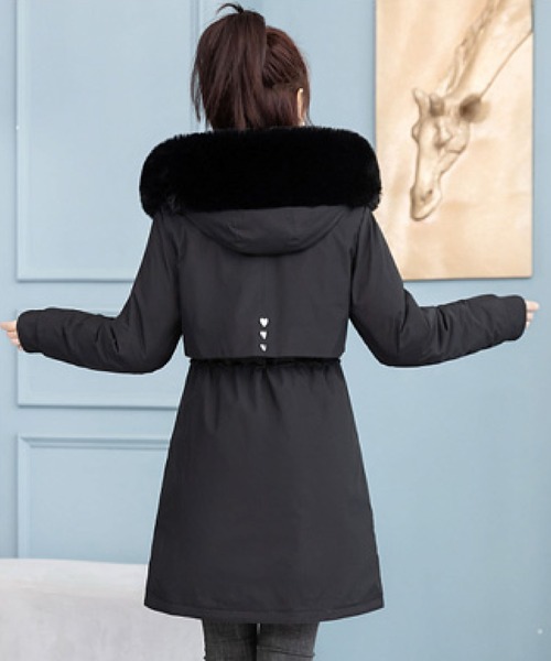 ふわもこファー付き中綿ロングジャケット(モッズコート)|2ly2 ふわもこファー付き中綿ロングジャケット(モッズコート)|2ly2