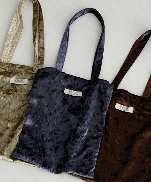 URBAN RESEARCH Sonny Label（アーバンリサーチサニーレーベル）の「クラッシュベロアトートバッグ（トートバッグ・レディース・ベージュ/ブルー系その他/ブラウン・ONE）」の3枚目の写真